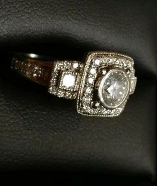 Art Deco 14Kt Diamond Ring.  80 Center.  1.  3CTW Appraised at $5820 Size 7 9