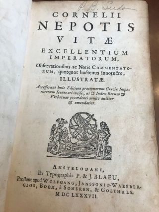 Cornelii Nepotis,  Vitae Excellentium Imperatorum,  Amsterdam,  1687 2