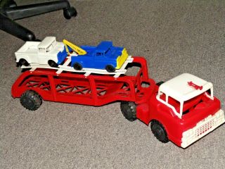 Vintage Andy Gard Semi Truck And Car Hauler Plastic