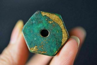 57mm Long Bead Chinese Old Jade Carved Ancient writing Pendant Y13 3
