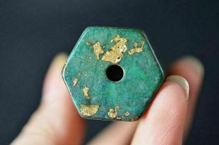 57mm Long Bead Chinese Old Jade Carved Ancient writing Pendant Y13 4