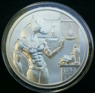 Elemetal Anubis Ultra High Relief 2 Oz.  999 Silver Ancient Egyptian Gods Series