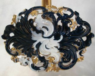 GORGEOUS MEISSEN COBALT AND GOLD,  RETICULATED BOWL.  c.  1890 2