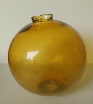 Vintage Lightning Rod Glass Ball - Honey Amber
