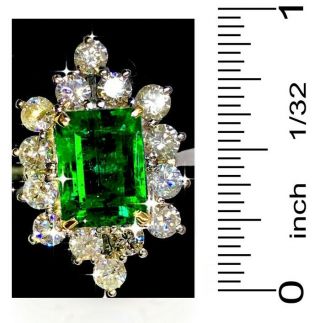 $230,  000 FiNe ESTATE NATURAL EMERALD 6.  65 Ctw RARE DIAMOND RING 18KT GOLD 9