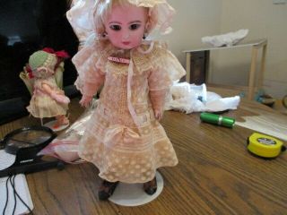 Rare 13 " Lovely Antique French Doll Depose Tete Jumeau 4 Sgdg Small Crack Tohead