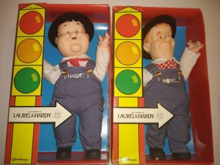 1986 E Goldberger 12 " Inch Laurel & Hardy Doll Set Complete