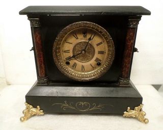 1904 Sessions Column Mantle Clock - - 8 Day Striking - - Very Good Finish