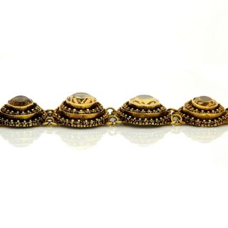 Antique Vintage Nouveau 18k 22k Gold Etruscan Citrine Wedding Riviere Bracelet 3