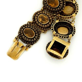 Antique Vintage Nouveau 18k 22k Gold Etruscan Citrine Wedding Riviere Bracelet 4