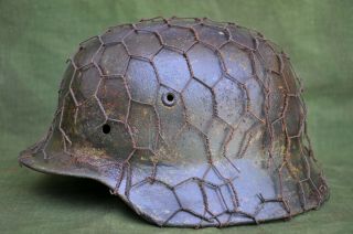 Ww2 German M40 Camo Helmet Et 64