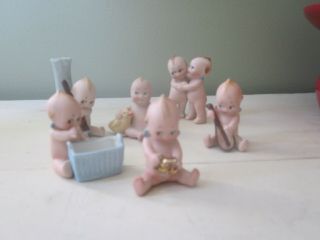 Vintage Group Of Six Mini Bisque Kewpie Figures
