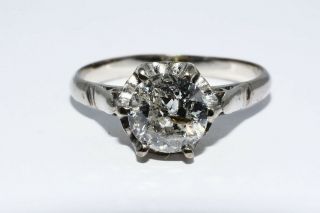 $5,  900.  81ct Antique Art Deco Natural Old Mine Solitaire Diamond Ring 18k Gold