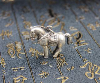 4.  5 Cm Miao Silver Handwork Chinese Zodiac Animal Lucky Horse Amulet Pendant