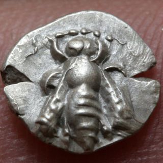Ancient Greek Coin Silver Hemiobol Ionia Ephesos Bee - Eagle Head