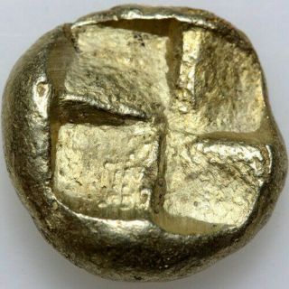 ANCIENT GREEK GOLD ELECTRUM UNCERTAIN COIN CIRCA 500 - 300 BC 2