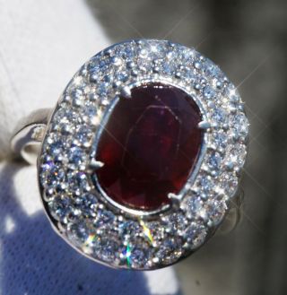 Ruby Diamond Ring White Gold 14K Natural Rare GC Certified 4.  1CT RETAIL$15700 11