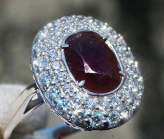 Ruby Diamond Ring White Gold 14k Natural Rare Gc Certified 4.  1ct Retail$15700
