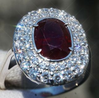 Ruby Diamond Ring White Gold 14K Natural Rare GC Certified 4.  1CT RETAIL$15700 3
