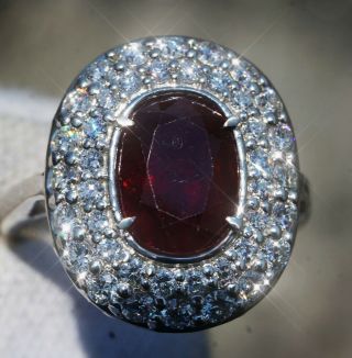 Ruby Diamond Ring White Gold 14K Natural Rare GC Certified 4.  1CT RETAIL$15700 6