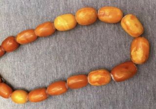 Antique 100 Natural Amber Bead Necklace,  Butterscotch,  Chinese 18/19c 42.  7 Gram