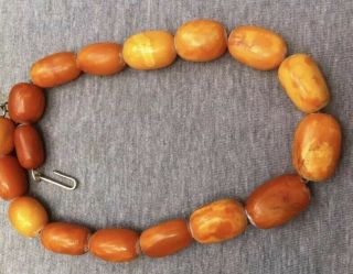 ANTIQUE 100 NATURAL AMBER BEAD NECKLACE,  BUTTERSCOTCH,  CHINESE 18/19C 42.  7 Gram 2