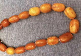 ANTIQUE 100 NATURAL AMBER BEAD NECKLACE,  BUTTERSCOTCH,  CHINESE 18/19C 42.  7 Gram 3