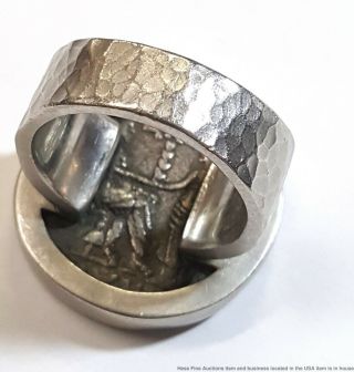 Glenda Queen 45.  5g Platinum Designer Arts Crafts Ancient Coin Ladies Ring 4