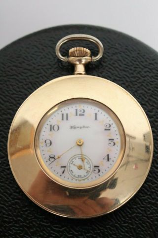 1908 Antique Hampden Diadem Open Face Pocket Watch Stem Set 15j
