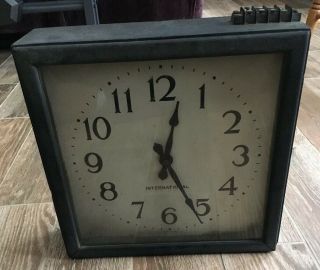 Antique International Wooden Wall Clock Early 1900’s