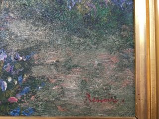 Renoir signed antique oil / canvas painting French? 3