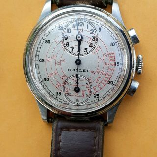 Vintage Chronograph GALLET MultiChron Regulator,  Venus 140,  /accurate time 4