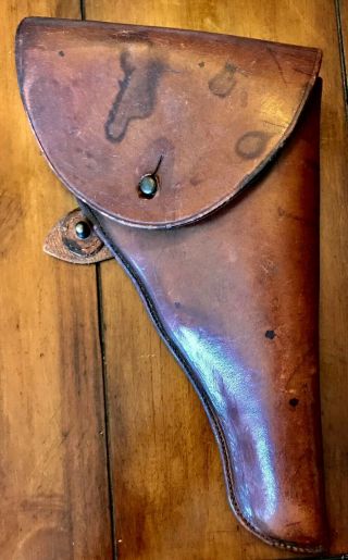 Vintage Private Purchase Leather Webley / Colt Large Frame Revolver Flap Holster