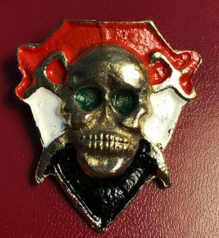 Syria Special Forces Airborne Commandos Skull Pin Badge - 55x50mm - Heavy