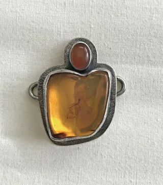 Tabra Bright Ancient Amber And Carnelian Charm