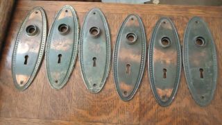 6 Vintage Door Knob Back Plate