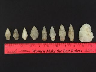 9 Ancient Native American Arrowheads from the North Fork of Long Island York 2