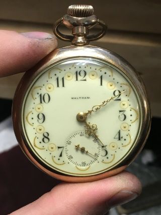Antique Vintage Waltham Gold Filled Watch 15 Jewel 10217630 Hands Not Moving