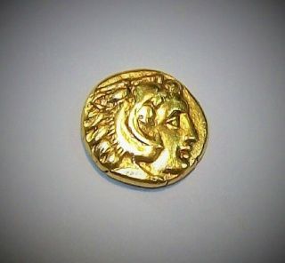 Ancient Greek Gold Coin AV Hemi Hekte Stater Palladion Athena Herakles 330 BC 10