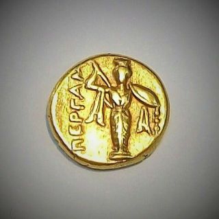 Ancient Greek Gold Coin AV Hemi Hekte Stater Palladion Athena Herakles 330 BC 3