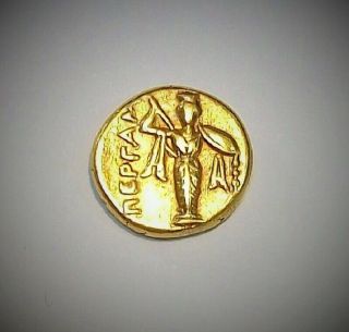 Ancient Greek Gold Coin AV Hemi Hekte Stater Palladion Athena Herakles 330 BC 5