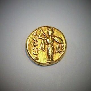 Ancient Greek Gold Coin AV Hemi Hekte Stater Palladion Athena Herakles 330 BC 9