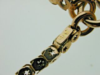 Antique 9ct Rose Gold Unusual Star Design Box Link Longguard Chain 60 