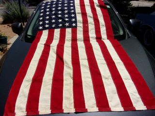 Ww2 48 Star American U.  S Flag 3.  3 X 6.  5 Feet Cotton Sewn Stars & Stripes