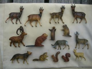 15 Starlux France Vintage 1967 Plastic Forest Zoo Animals