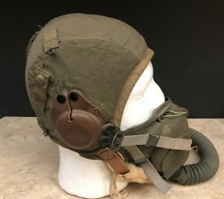 Vintage WWII Type A - 2 Air For Flight Cap w/ Type A - 10 Pilot Oxygen Mask 4