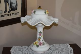 Mid Century,  Capodimonte Lamp With Shade.  Signed M.  Moretto.