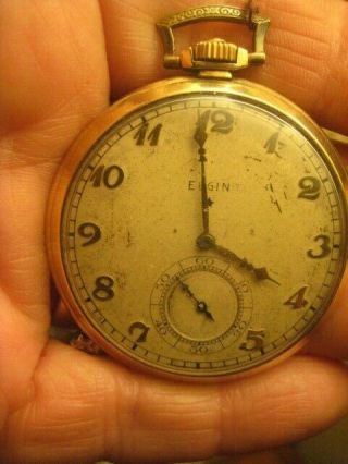 Elgin Antique Pocket Watch 10k Gold Filled - Open Face
