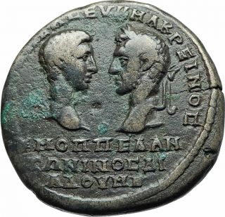 Macrinus & Son Diadumenian Ancient 217ad Marcianopolis Roman Coin Nemesis I78137