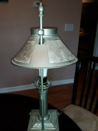 Antique Mica Lamp & Shade Mission Arts & Crafts (stickley Era) Adjustable Height